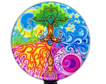 Mandala Badge Holder Nurse Badge Reel Mandala Retractable Identity Reel GG2062 Tree of Life Retractable ID Badge Holder Reel