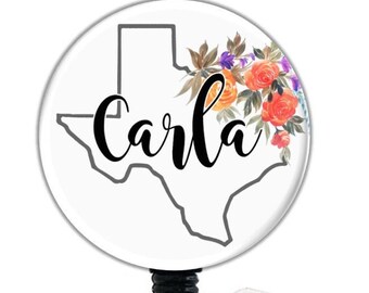 Texas Badge Holder, Personalized Texas Badge Holder, I love Texas Badge Holder, Lone Star Pride, Texas Nurse Badge Holder  -GG1040