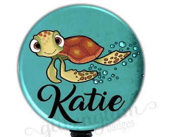 Sea Turtle Retractable Badge Holder Reel, Personalized Name Badge Reel, Turtle Badge Holder, Nurse Badge Holder, Student Badge Reel GG4144