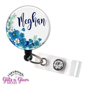 Retractable Badge Reel, Personalized Nurse Retractable Badge Reel, Nurse Badge Holder, Floral Badge Reel, Student Nurse Badge Holder GG5006