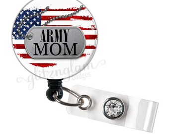 thumbnail image 2 of U.S. Army Proud Mother Of A Soldier Heart Lanyard... 2 of 13