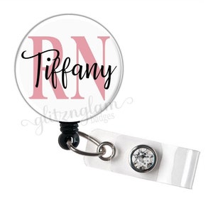 RN Badge Reel Holder, Personalized Nurse Retractable Badge Reel, Nurse Badge Holder, RN Retractable Badge Reel, Nurse Badge Holder - GG4996