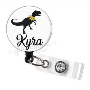 Dinosaur Retractable Badge Reel, Personalized Retractable Badge Clip - GG4994