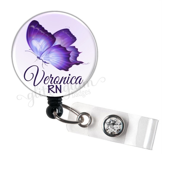 Butterfly Retractable ID Badge Holder Reel, Personalized Butterfly Badge  Reel, Butterfly Badge Reel, Butterfly Badge Clip GG1260 