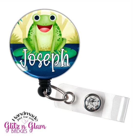 Frog ID Badge Reel, Personalized Frog Retractable Badge Reel, Funny Frog  Badge Holder GG5801 