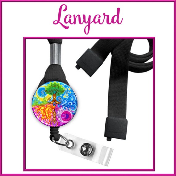 Mandala Badge Holder Nurse Badge Reel Mandala Retractable Identity Reel GG2062 Tree of Life Retractable ID Badge Holder Reel