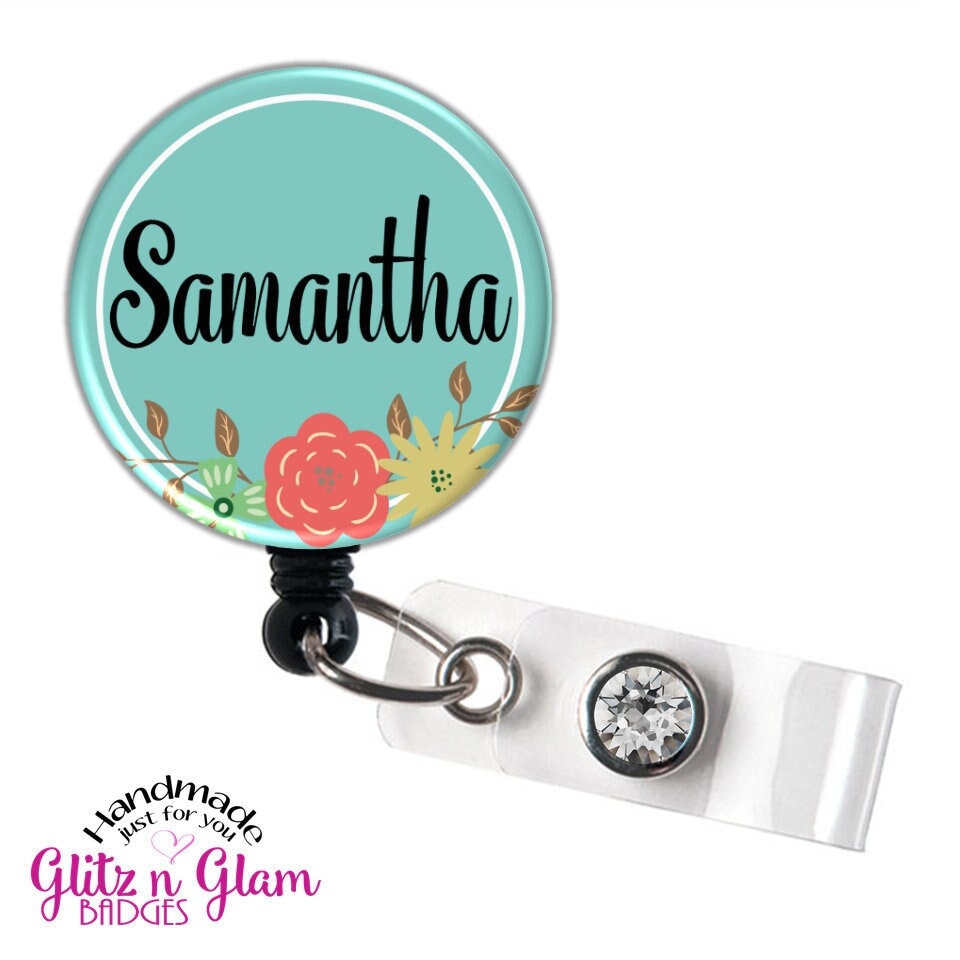 Flower Retractable Badge Holder, Personalized Retractable Badge