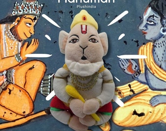 Plush Hanuman - Soft Toy of Hindu God Hanuman Diwali Gift by Plush India Official