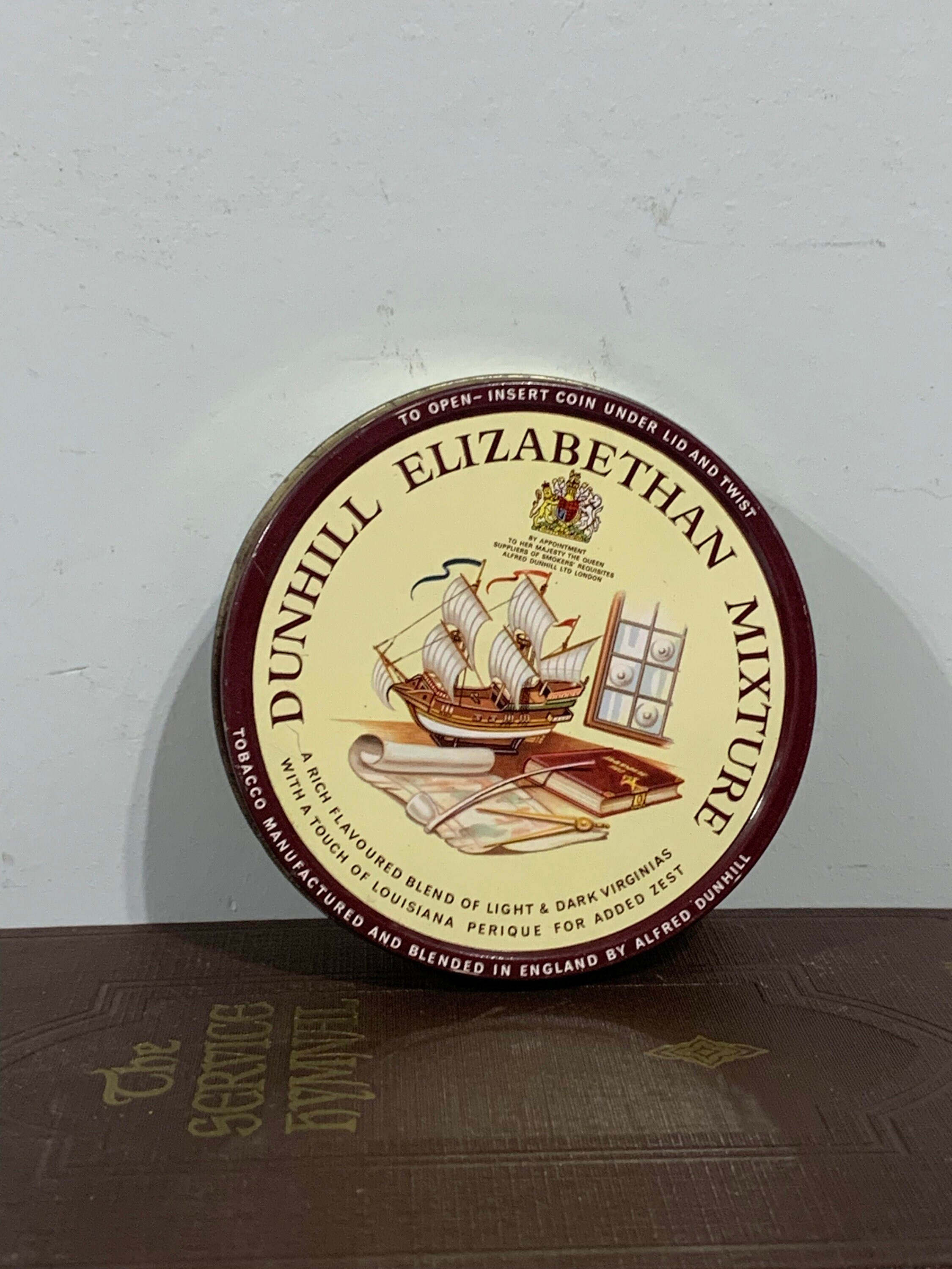 elizabethan tobacco Empty Dunhill Elizabethan Mixture Tin, Pictorial of Sailing Boat, 1970s  Tin, Collectible, Great Condition, Collectors Tin, Tobacco Tin
