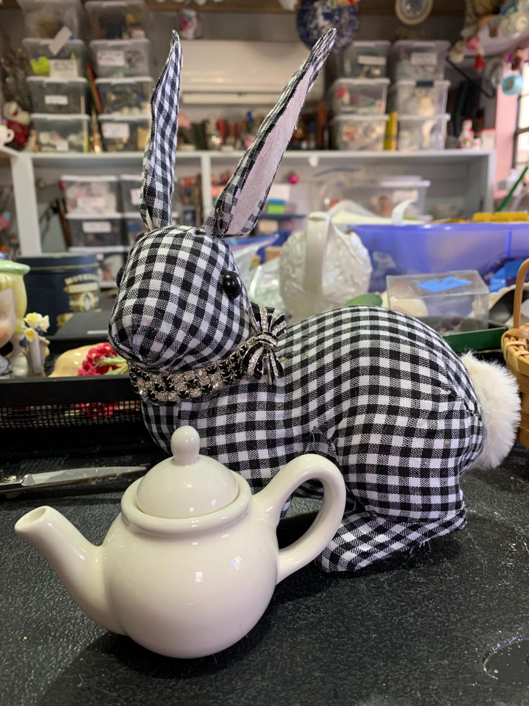 Would You Like a Cup of Tea? A Cloth Covered Styrofoam Bunny, Vintage ...