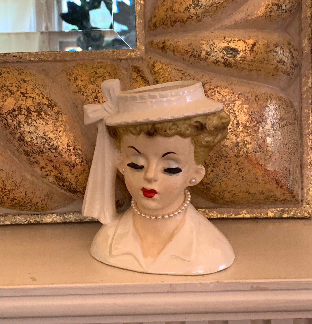 Vintage Inarco Lady Head Vase Figurine 1963 Made in Etsy