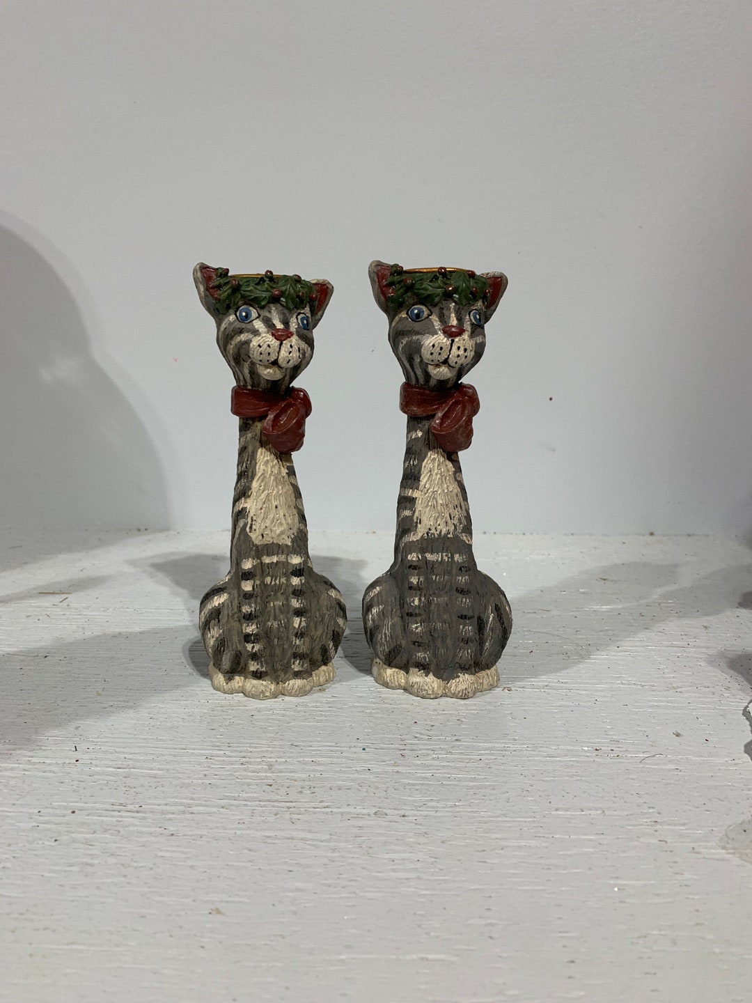 Set De 2 Bougeoirs Chat Mamie Cat Bloomingville - Design Scandinave Déco