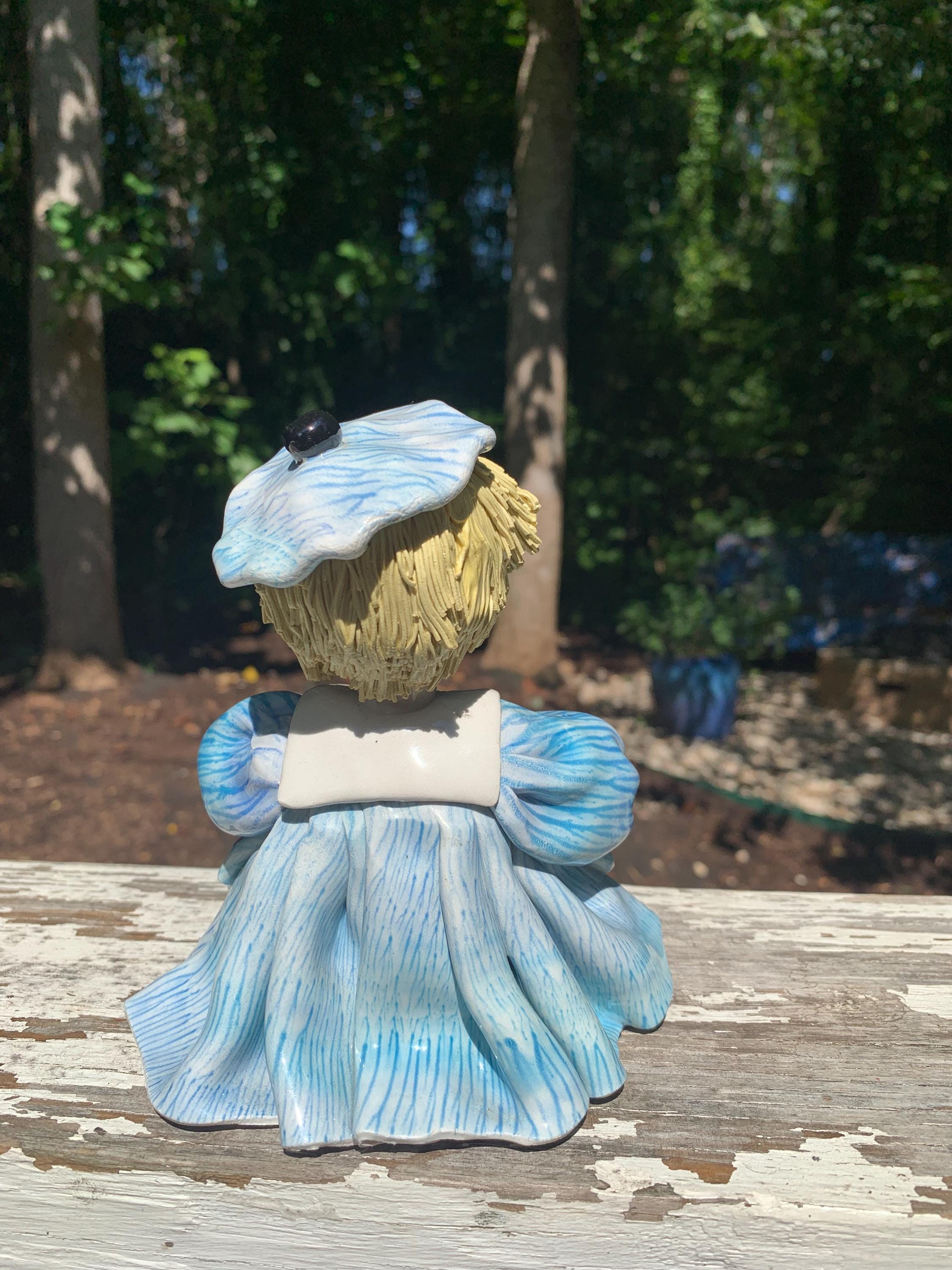 Zampiva Ceramic Sitting Doll, Lino Zampiva Spaghetti Hair Doll