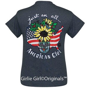 Girlie Girl Originals Sunflower American Girl 2359 Heather Navy Short Sleeve T-Shirt