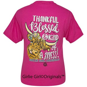 Girlie Girl Originals Thankful Blessed 2538 Cyber Pink Short Sleeve T-Shirt
