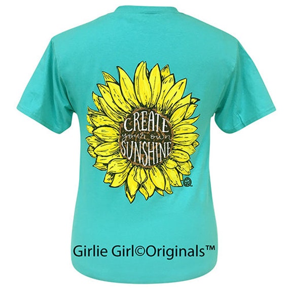 Girlie Girl Originals Create your own Sunshine Scuba Blue Short Sleeve T-Shirt-1998