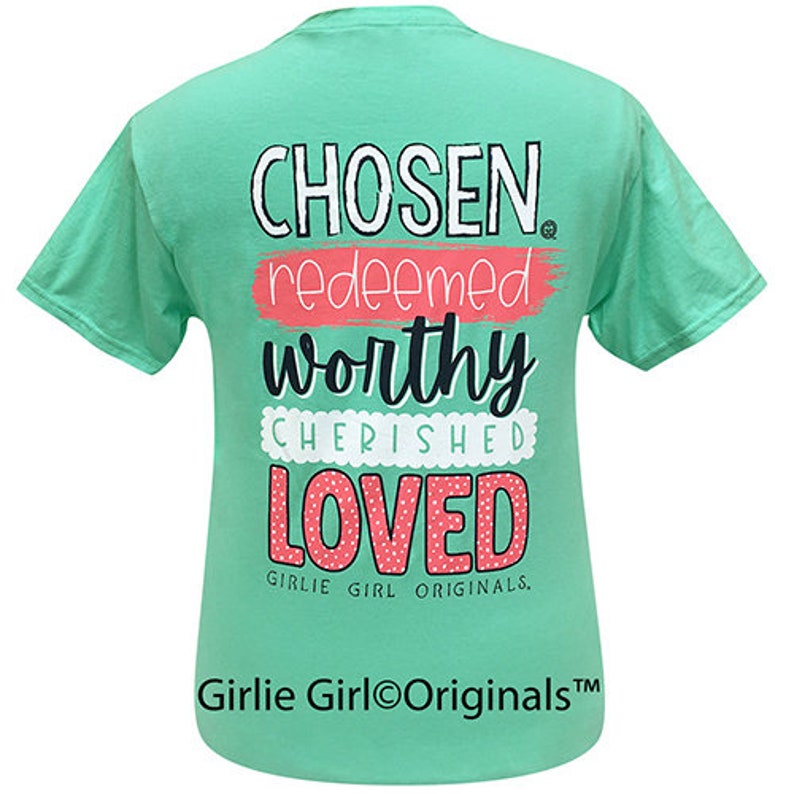 Girlie Girl Originals Chosen Redeemed Cool Mint Short Sleeve Etsy