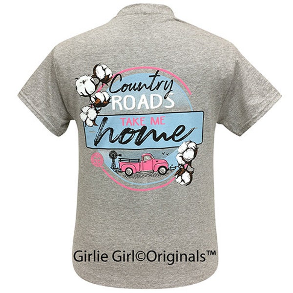 Girlie Girl Originals Country Roads Sport Grey Short Sleeve T-Shirt-2254