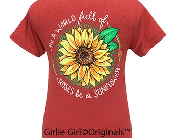 Girlie Girl Originals World Sunflower H.red Short Sleeve - Etsy