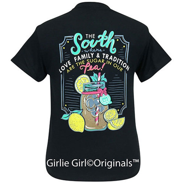 Girlie Girl Originals Sugar In Our Tea Black Short Sleeve T-Shirt-2292