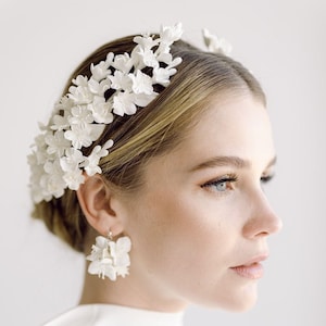 CHLOE blossom twigs. Bridal floral headpiece. Wedding floral headpiece.