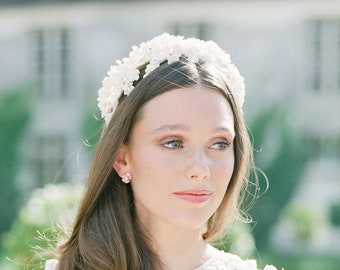 CARLOTTE blossom bridal headpiece. Bridal floral headpiece. Wedding floral headpiece. Bridal floral crown