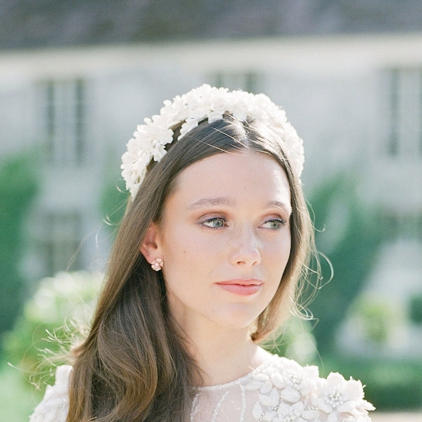 CARLOTTE blossom bridal headpiece. Bridal floral headpiece. Wedding floral headpiece. Bridal floral crown