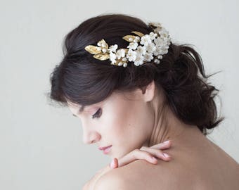 CHERRY BLOSSOM bridal headpiece. Bridal headband. Bridal crown. Wedding Floral headpiece. Floral bridal crown. Style 715