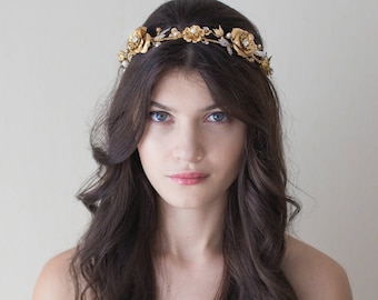 RAFAELLA bridal hair vine. Boho bridal headpiece. Gold headband. Bridal gold headpiece.Wedding headpiece. Bridal gold headband.