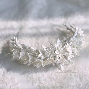 CLARICE bridal floral headpiece. Orange blossom bridal headpiece. Wedding headpiece. Bridal tiara. Floral bridal crown.