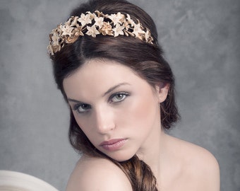 Blossom bridal headpiece. Wedding headpiece. Gold headpiece. Flower crown. Bridal crown. Bridal headpiece. Style 506