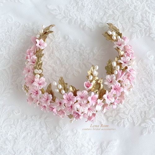 Cherry Blossom Headpiece. Bridal Crown. Gold Headpiece. Floral - Etsy