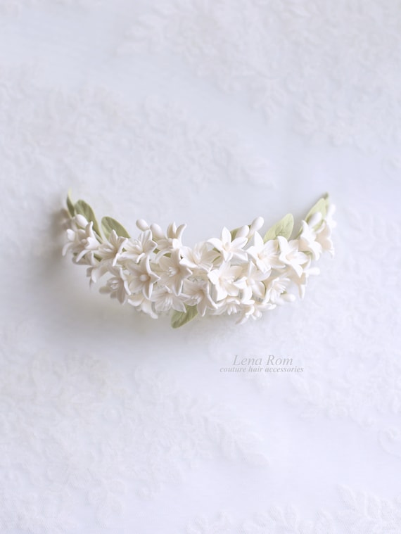 Floral Bridal Hair Comb. Blossom Bridal Headpiece. Wedding  display picture 3