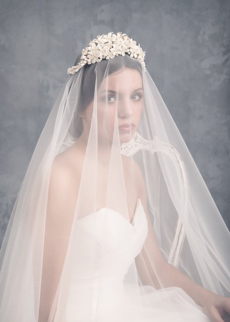 Floral Crown. Orange Blossoms Crown. Wedding Blossoms Wreath. Bridal