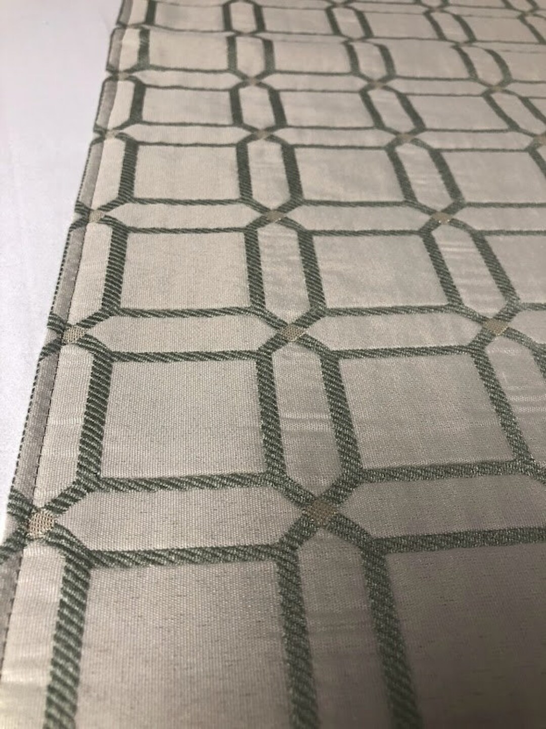 Aaira Grey Table Runner With Geometric Patterns main image 1