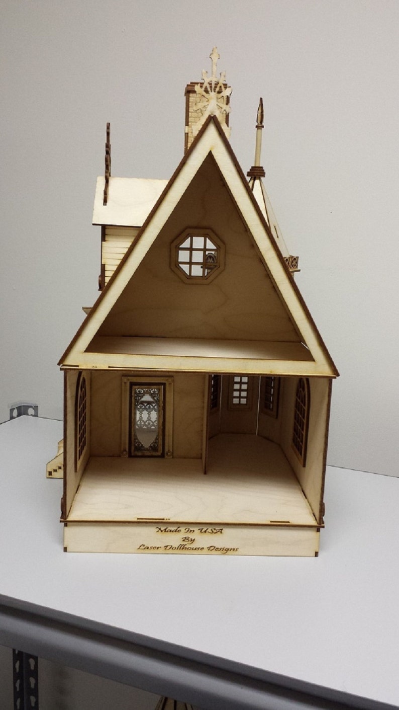 DOLLHOUSE KIT half inch scale 1/24 scale laser cut wood Etsy