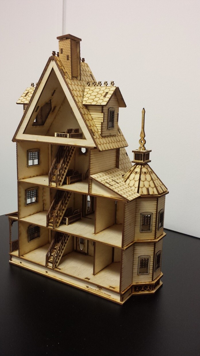 Dollhouse KIt wooden miniature laser cut wood building craft Etsy