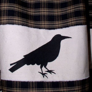 Hand Painted Crows 100% Cotton Homespun Valance Fall Decor Primitive Country Variety of Sizes