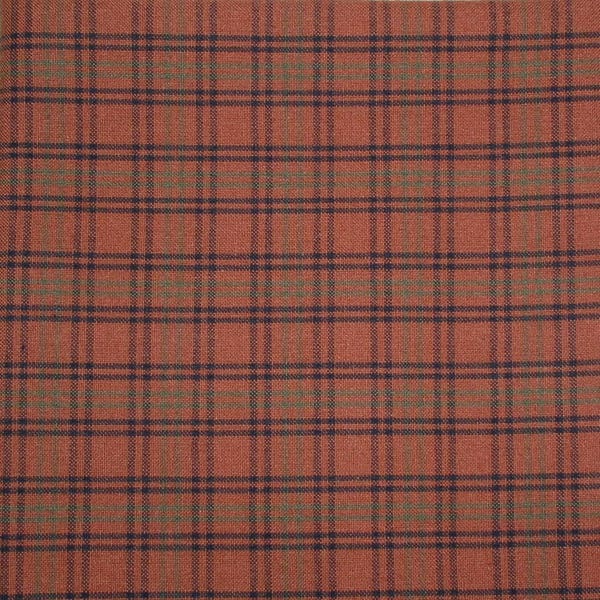 Rusty Pumpkin Orange Black and Avocado Plaid Homespun or Flannel Fabric by the Half Yard or Yard Burnt Orange Pumpkin Fabric