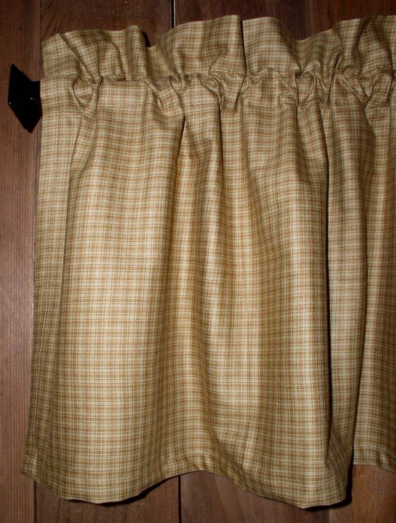 Mustard Gold Plaid Homespun Valances Tiers Runners Fall Etsy