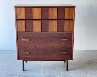Beautiful Mid Century Modern Bassett High-Boy Dresser