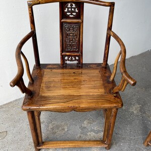 Gorgeous pair of 19th 1800's Century Chinese Hardwood Arm Chairs image 9