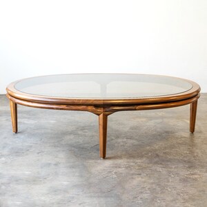 Mid-Century Modern Monteverdi Young Smoked Glass Walnut Coffee Table image 7