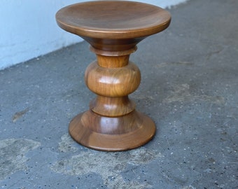 Mid Century Modern  Eames Time Life Walnut Stool Model 513 Shape B by Herman Miller