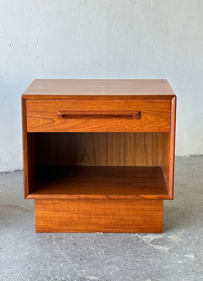 A Pair of Westnofa Danish Modern Teak nightstand / End Tables image 2