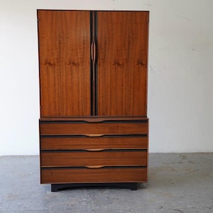John Kapel Mid Century Armoire Tall Dresser Wardrobe Glenn of California
