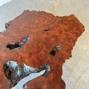 1950's Live Edge Burl RedWood Wood Coffee Table image 4