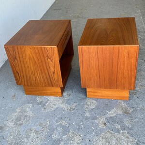 A Pair of Westnofa Danish Modern Teak nightstand / End Tables image 4