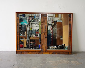 Mid Century Modern Brutalist Mirror by Lane, “Pueblo” Collection