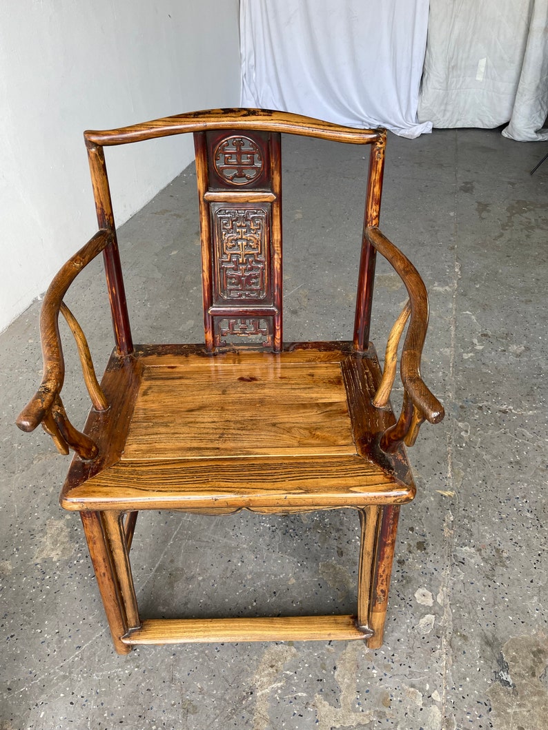 Gorgeous pair of 19th 1800's Century Chinese Hardwood Arm Chairs image 10